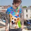 shirt voor iedereen die een verjaardag heeft en een lekker fout shirt wil met een corgi erop. foute verjaardagshirts zijn tof