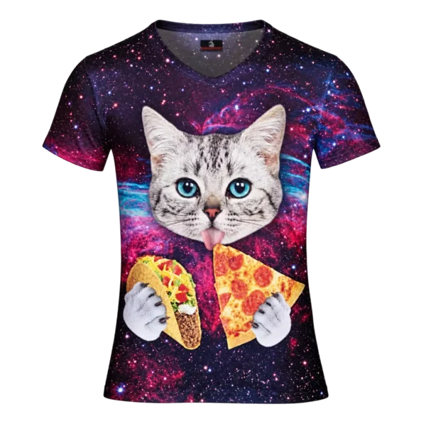 Pizza en taco kat tshirt