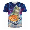 Festivalshirt van Superfout - fout t-shirt - festival outfit - rave kleding - techno outfit - kleding voor fout feest shirt - kat die dj speelt op een pizza