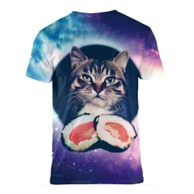 katten houden van vis, dus misschien ook wel van sushi Daarom dit kattenshirt met sushi Festivalshirt van Superfout - fout t-shirt - festival outfit - rave kleding - techno outfit - kleding voor fout feest shirt -