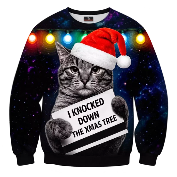 Foute Kerstkat met kerstmuts