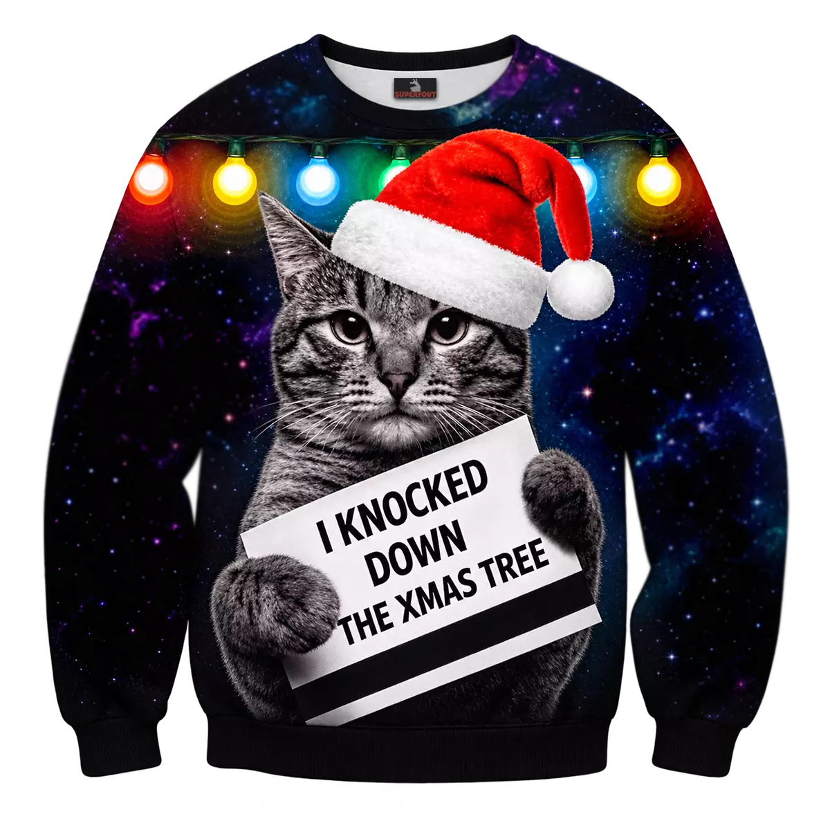 Foute Kerstkat met kerstmuts