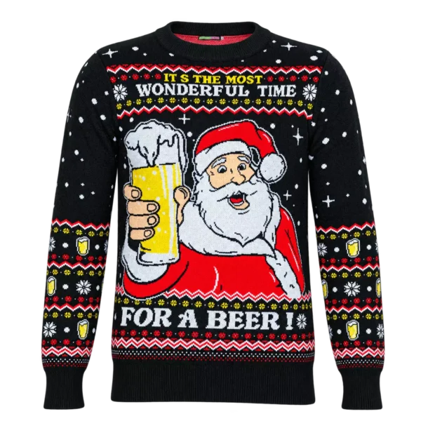 Wonderful time for beer - Kerstman met bier kersttrui