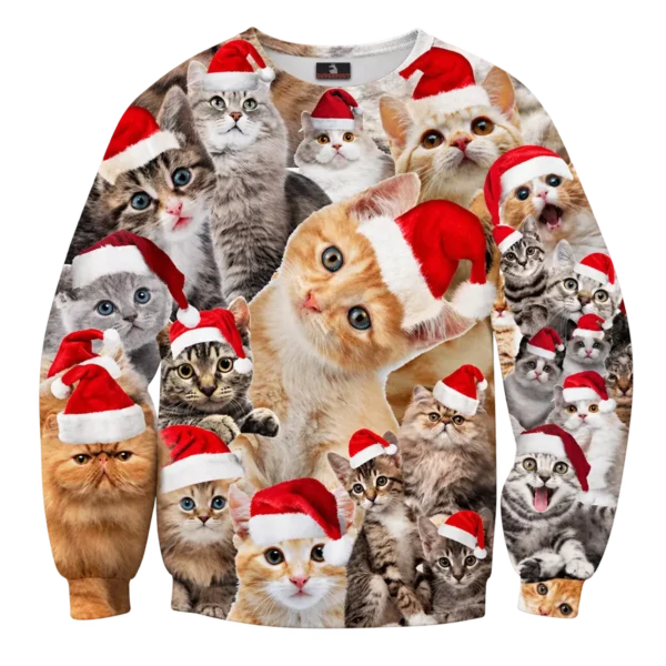 Fluffy katten kersttrui